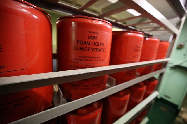 USN Foam Liquid Concentrate Storage aboard USS Hornet