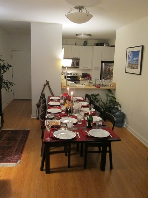 Chanukkah Feast at the Dining Room Table