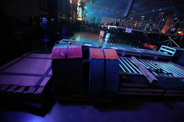 Backstage Chaos: Cable Ramps and Stage Gear at Wobbleland