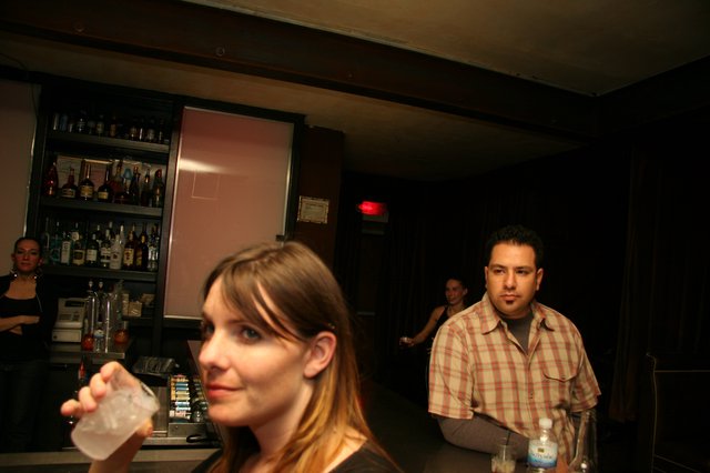 Late Night Bar Scene with Casual Crowd