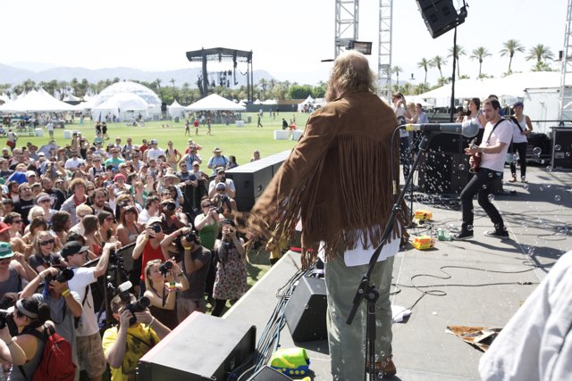Rocking the Fringe Jacket on Coachella Stage