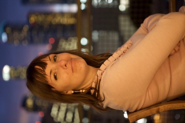 City Lights Portrait at Dusk, Urban Skyline
