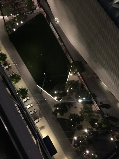 Nighttime view from the top of a LA building
