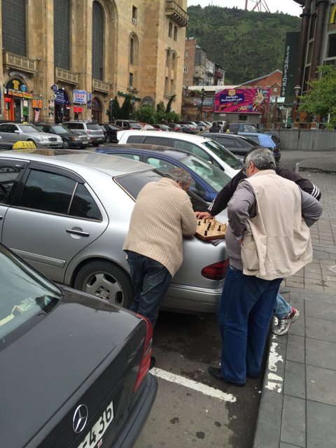 Car Enthusiasts Gather on Tbilisi Street