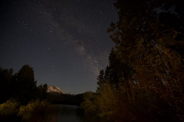 Milky Way Rises Over Mount Lassen at Midnight
