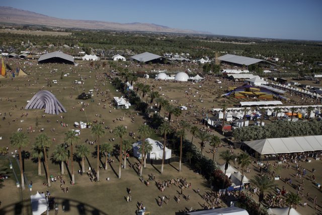 Aerial View of Coachella's Weekend 2 Festival