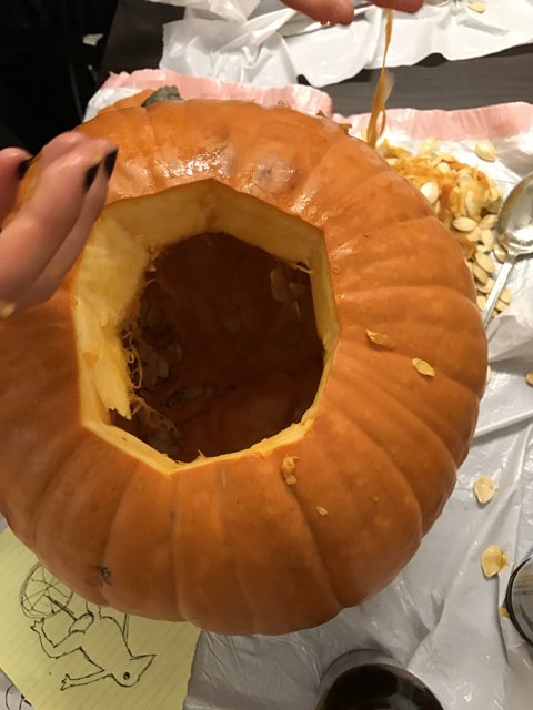 Pumpkin cutting time
