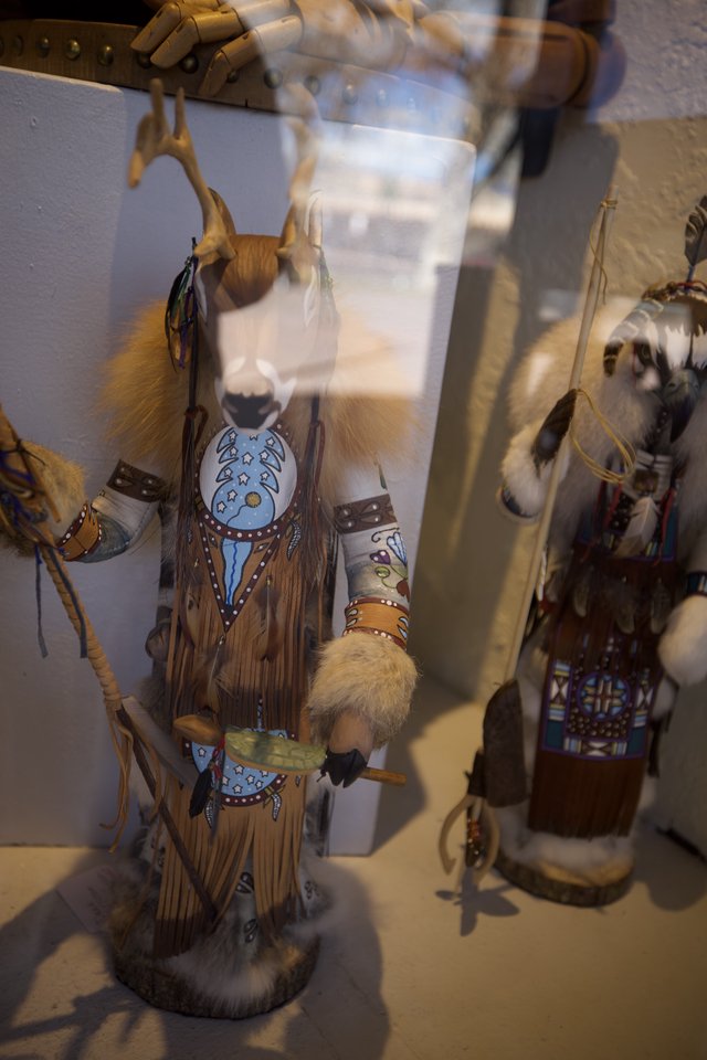 Traditional Native American Kachina Dolls Display