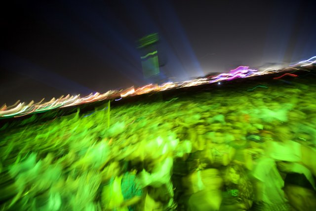 Blurred Lights of the Night Crowd