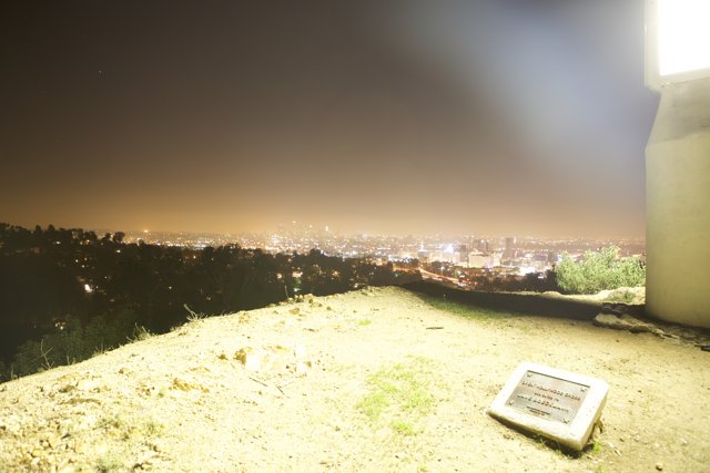 Nighttime Cityscape from Hilltop
