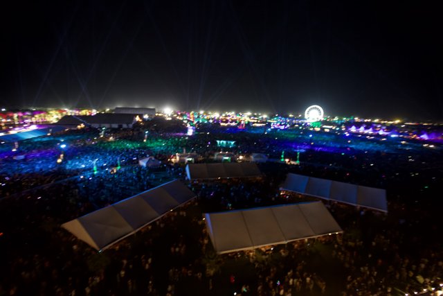 Metropolis Night Skyline At Coachella Festival