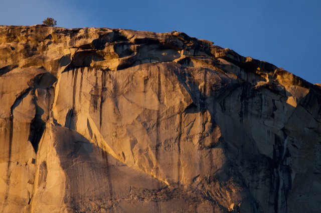 Golden Hour Light on Dramatic Cliff Face