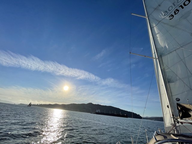 A Serene Sailboat on the Sun-Kissed San Francisco Bay