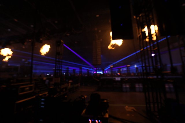 Laser Light Show Illuminates Dark Concert Venue