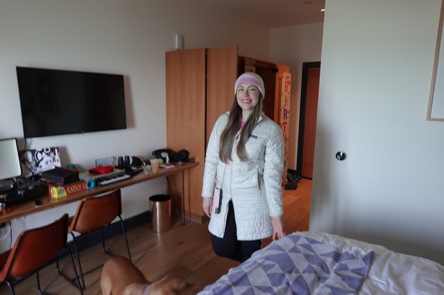 Woman in Winter Coat Ready to Go Out