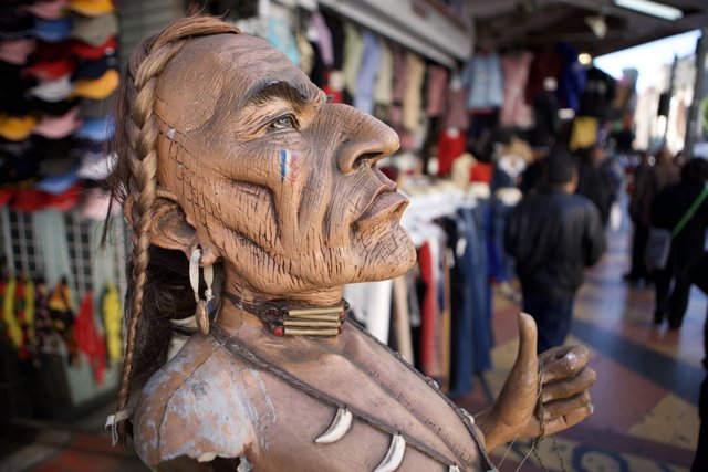 Native American Statue in Market