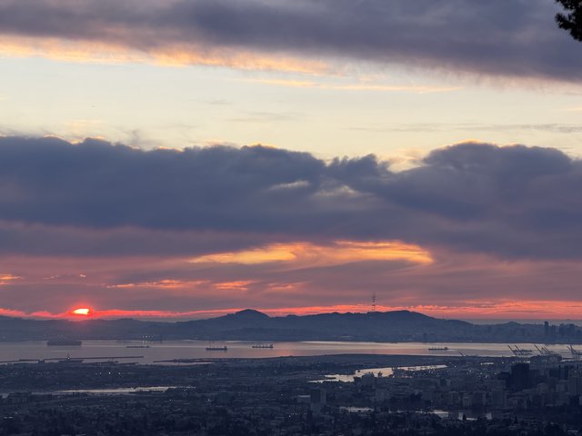 Sunset Over San Francisco Bay from Oakland Hills