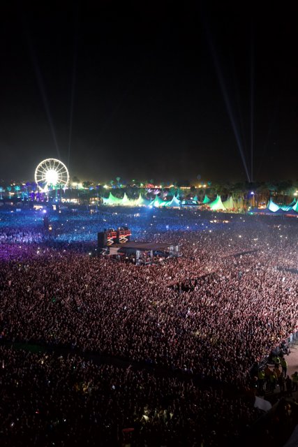 Electric Night: A Music Festival Crowd at Coachella