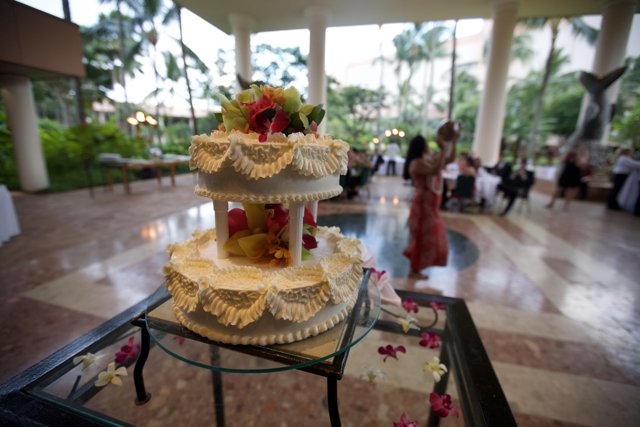 A Stunning Wedding Cake on Display