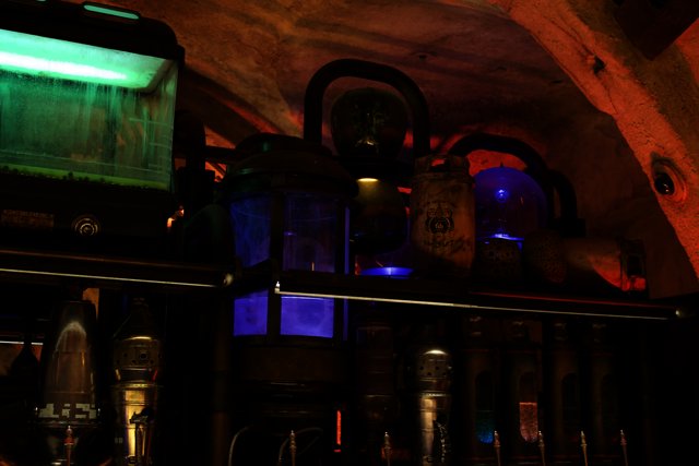 The Colorful Lights of the Pottery Pub Shelf