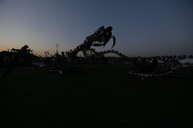 Dragon Sculpture at Sunset