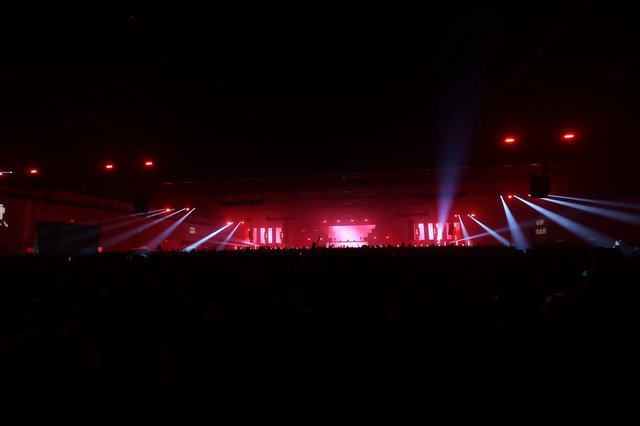 Crimson Light Waves Over Wobbleland 2026 Crowd