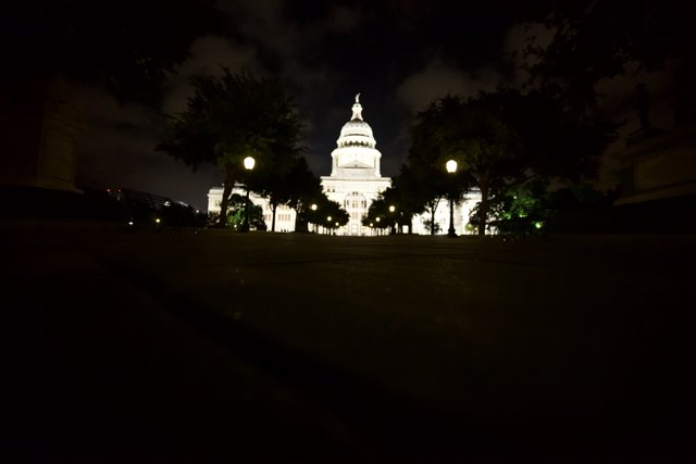 Illuminated Capitol Building at Night
