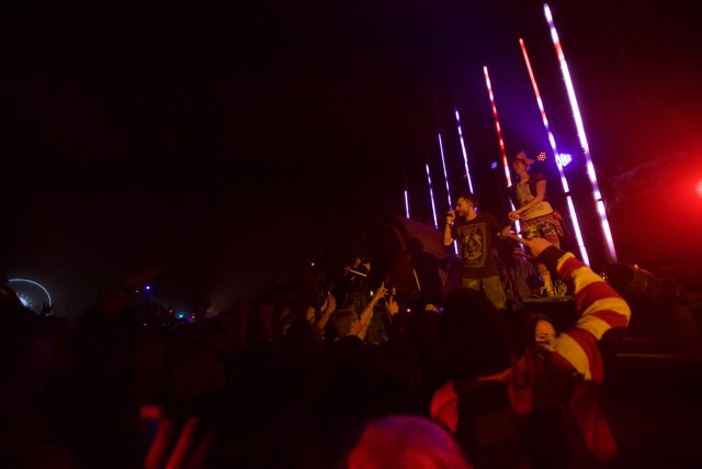 Red Lights and a Sea of People at Coachella Concert