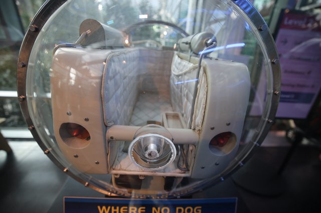 Historic Space Capsule Display with Dog Passenger