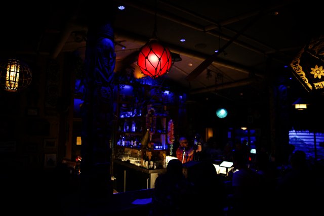 Enchanting Night at the Lantern-Lit Bar