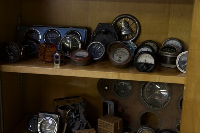The many gadgets of Mr. Jalopy's shelf
