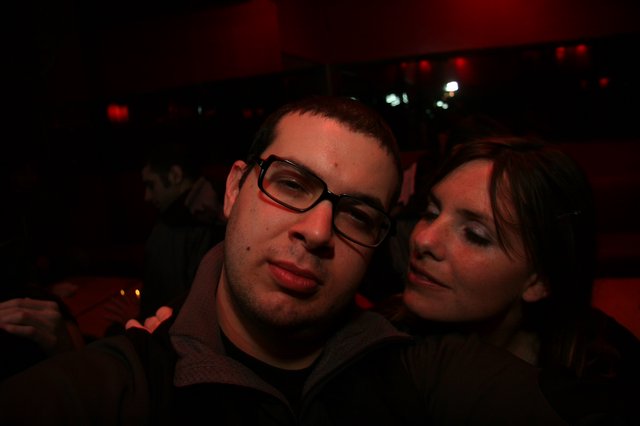 Red-Lit Nightclub Moment with Friends in 2006