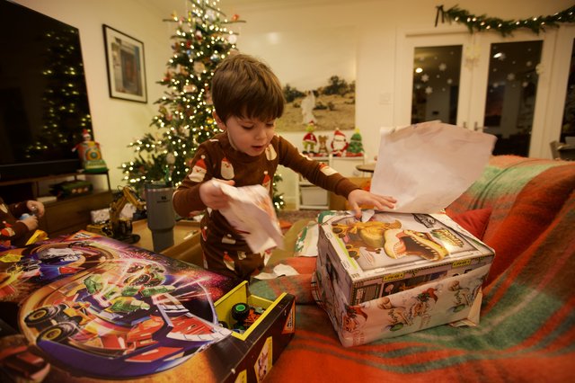 Christmas Morning Gift Opening Joy