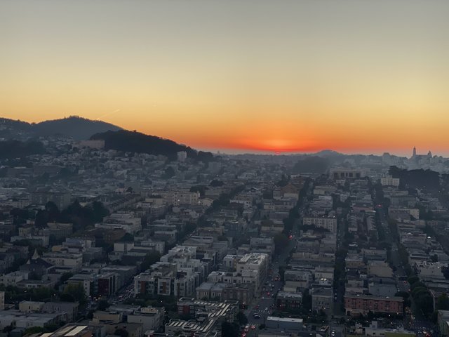 Aerial View of San Francisco at Sunset