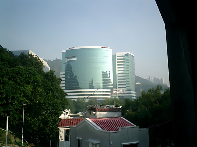 City Skyscraper viewed from a window