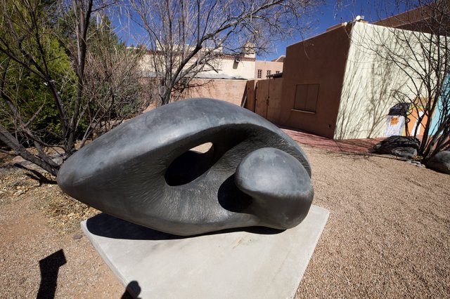 Modern Abstract Sculpture in Santa Fe Courtyard