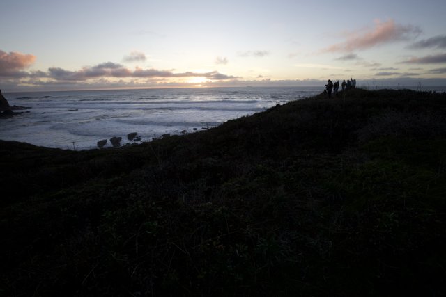 Sunset Silhouettes on Pacifica Hillside