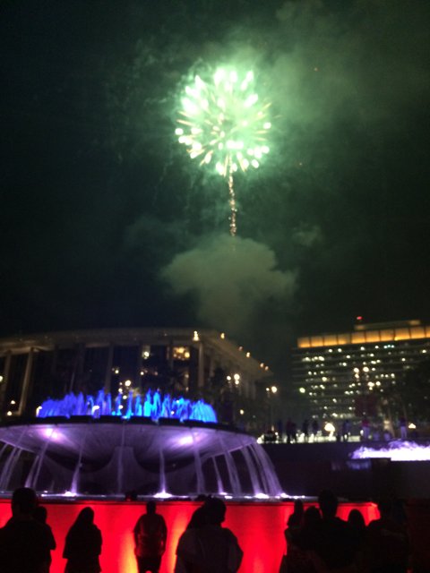 Sparkling Fountain and Fiery Display