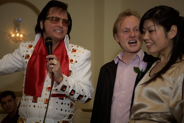 Elvis Presley performs at wedding reception