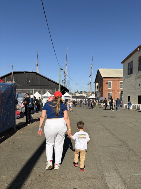 Sunlit Stroll by the Waterfront