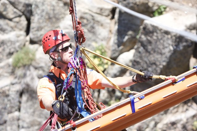 Highlining with Safety Gear