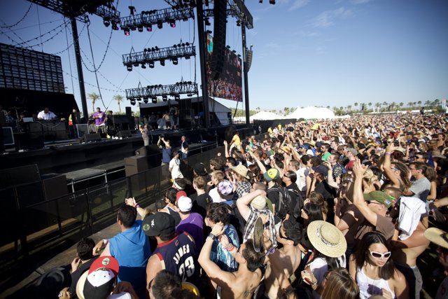 Coachella Crowd Rocks Out under Blue Skies
