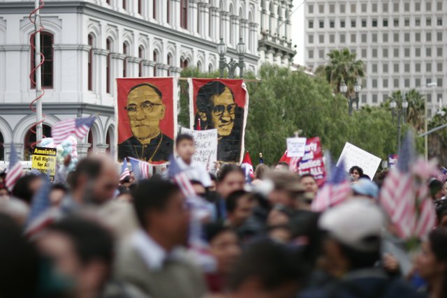 Protest for Saint Óscar Romero