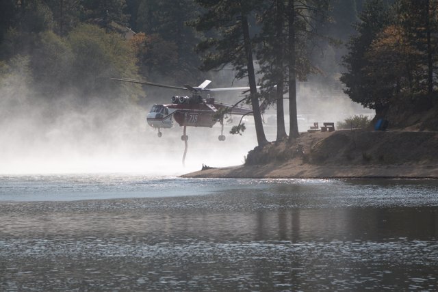 Aerial firefighting with a helicopter