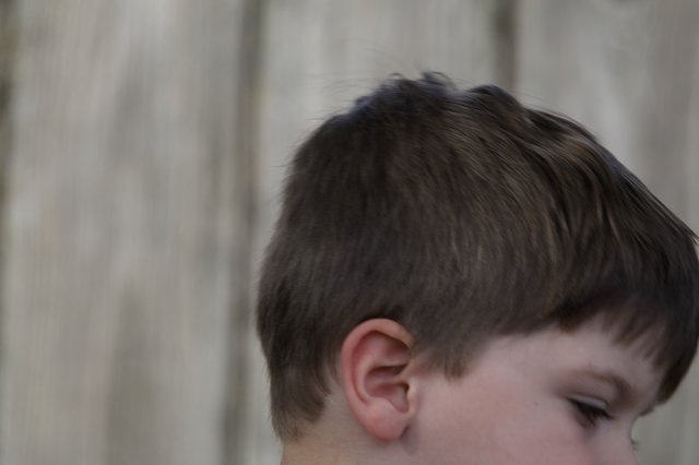 Profile Portrait of Young Boy with Brown Hair