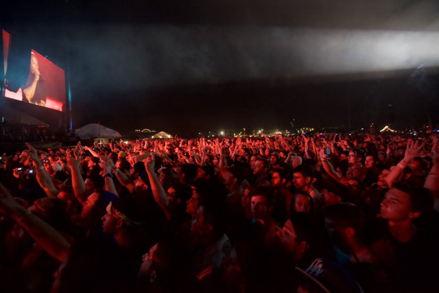 Concert Crowd Lights Up the Night