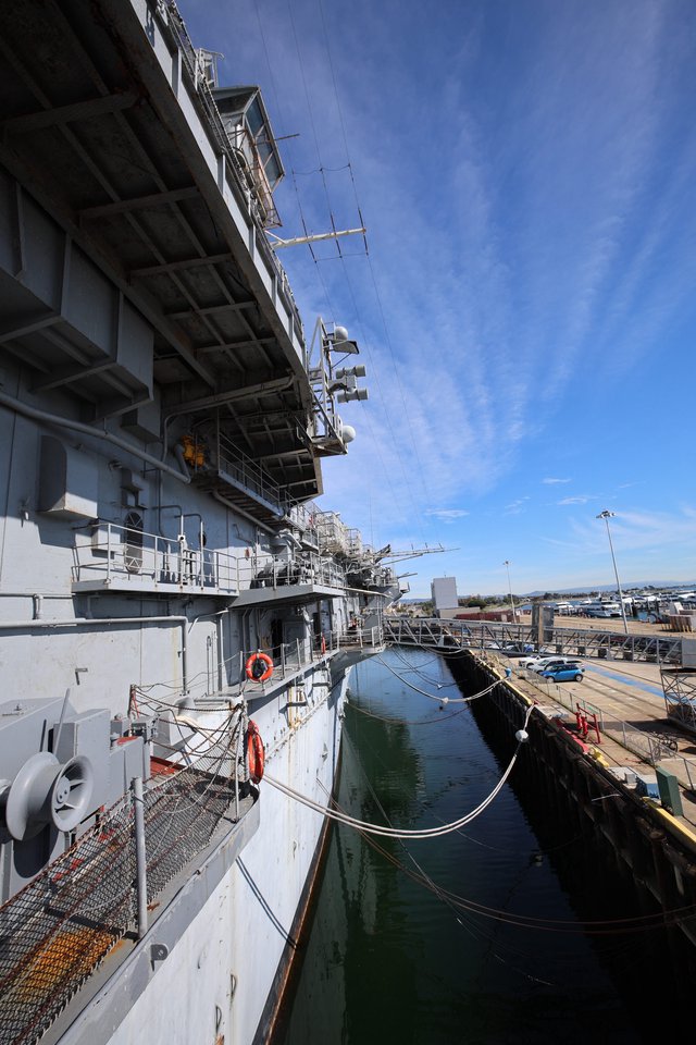 USS Hornet Aircraft Carrier Docked at Maritime Museum
