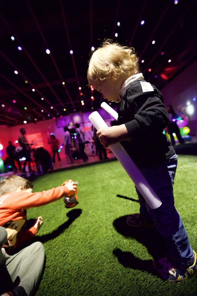 Child at Baby Rave Interactive Light Event