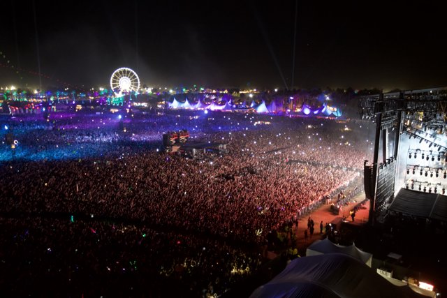 Lit Up: The Massive Crowd at Coachella Music Festival