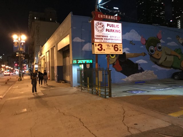 Skateboarder Mural on City Wall
